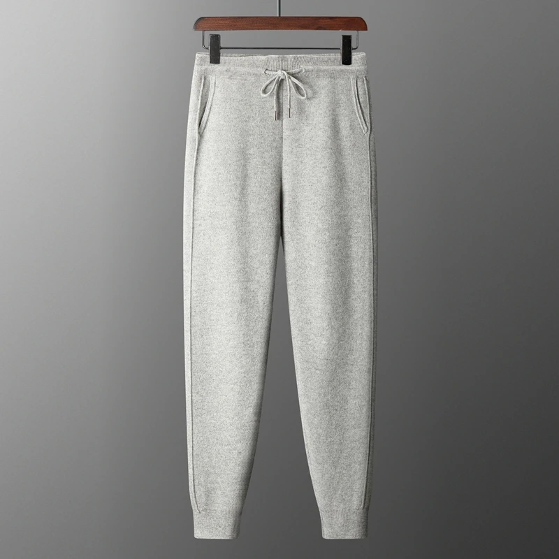 Sport Jogging Trousers Fleece Sweatpants Fashion Pants Men Suit Pants Merino Wool Men's Pants autumn and Winter Thickened High Waisted Small Leg Pants Casual Business Knitted Sweatpants Warm