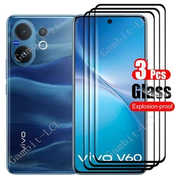 3D Curved Full Tempered Glass Screen Protector - Pack of 3 for Tempered glass (For Vivo V60)
