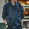 Maden Navy Vintage Jacket Men Turn-down Collar Hunting Tops Multi-Pocket Coat Men's Spring and Autumn Workwear Jacket 1