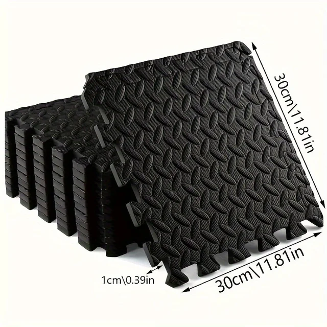 EVA Leaf Grain Sports Gym Protection Floor Mats Yoga Fitness Non Slip Splicing Rugs Thicken Shock Room Workout 5