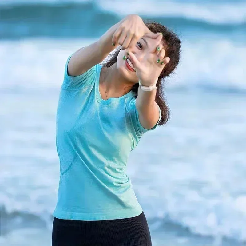 Lemon Women Swiftly Tech 2.0 Yoga sports short sleeve High Elasticity Breathable Quick Dry Gym Running Seamless Sport T-shirt