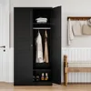 Metal Armoire Wardrobe Closet with 2 Doors 72'' Wardrobe Cabinet with Hanging Rail Metal Closet with Adjustable Shelves for Bedr 5