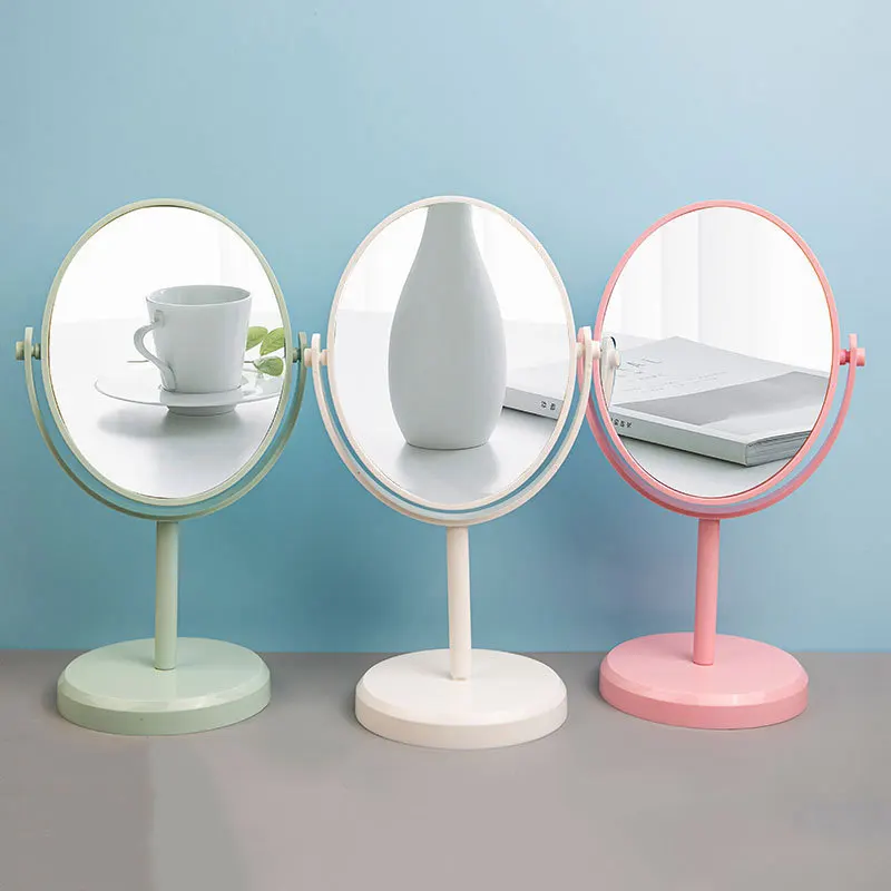 Rotatable Single Side Mirror 360 Degree Swivel Desktop Makeup Mirror Can Stand Table Compact Cosmetic Mirror Korean Beauty Tool 360° rotatable desk pen holder pencil storage box grids large capacity pen stand makeup bucket stationery organizer