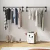 Industrial Pipe Clothes Racks 2 Pack, Black Pipe Wall Mounted Clothing Racks for Hanging Clothes 6