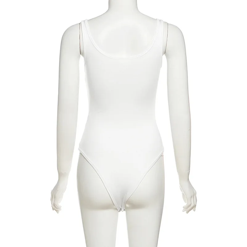sleeveless V-neck bodysuit back view
