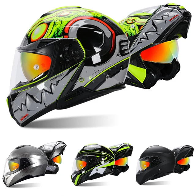 WinterAntiFogNightVisionMotorcycleHelmetModularHelmetManPair