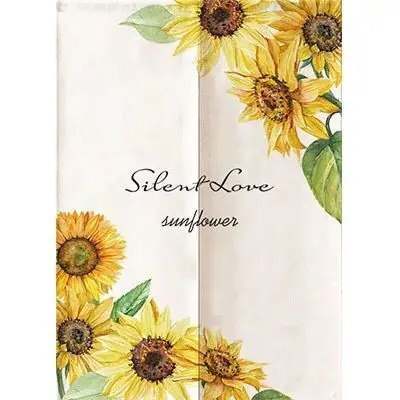 Sunflower Bedroom Shower Partition Door Curtain Office Geomantic Curtain Half Panel Curtain Doorway Hanging Curtain 3