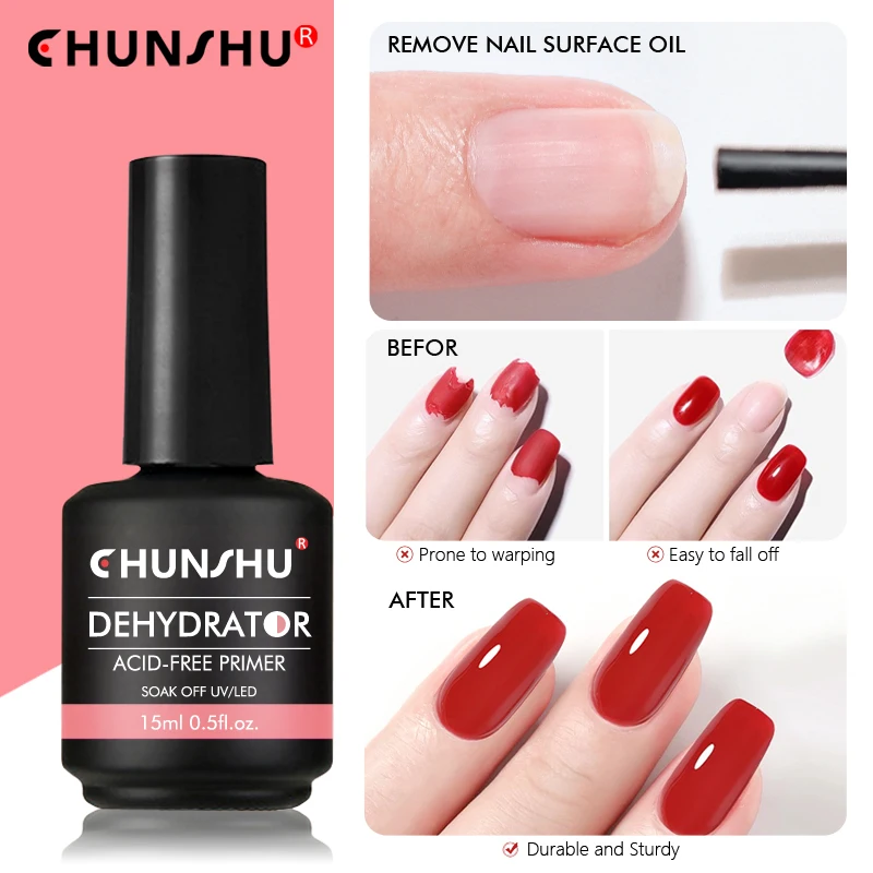 Nail gel Nail primer Nail dehydrator 15ML Nail Prep Dehydrator Primer No Need UV LED Lamp Fast Air Dry Long Lasting Semi Permanent Strong Base Coat Nail Gel