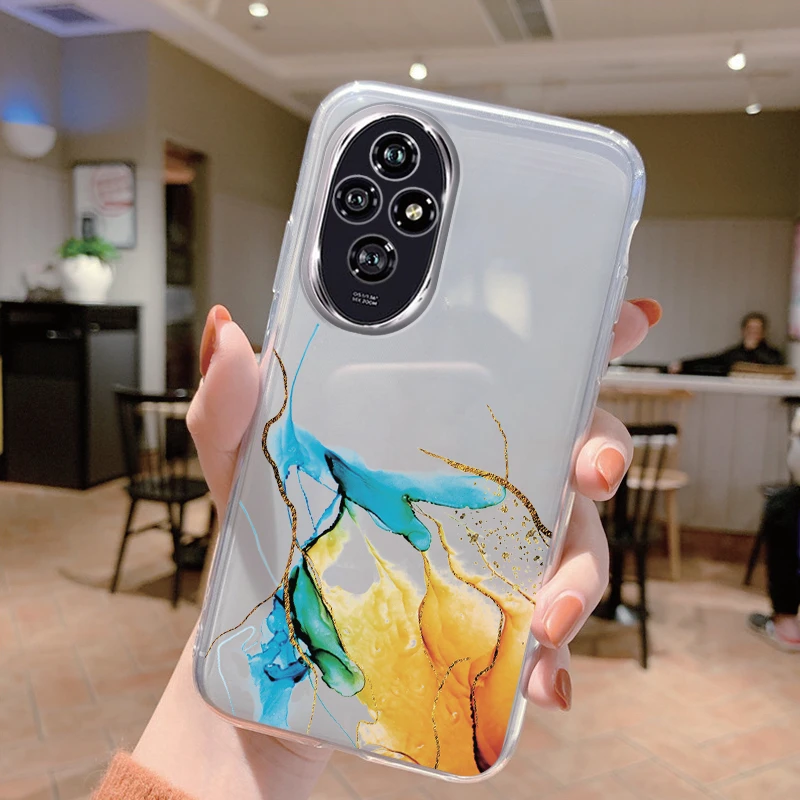Transparent Flower Design Phone Case with Anti-Drop Silicone Bumper