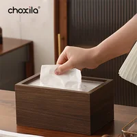 Elegant Wooden Tissue Box Holder - Classic Style Tabletop Decor for Living Room Dining Table - with Sliding Lid for Easy Access 2