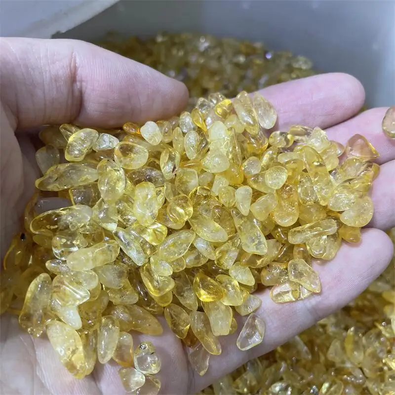 500gNaturalCitrineQuartzGravelCrystalStoneRockChipsSpecimenAs