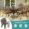 5-Piece Outdoor Patio Dining Set, All-Weather Cast Aluminum Patio Conversation Set for Backyard Garden Deck with 4 Chai 5