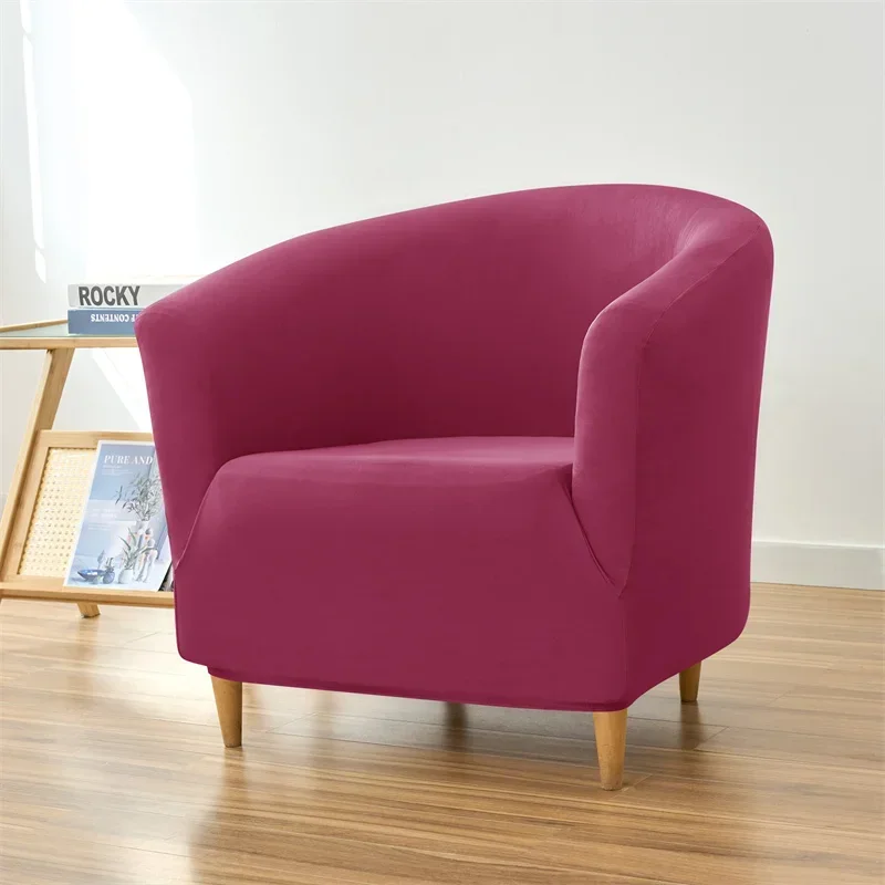 1PC Water Repellent Club Sofa Cover Solid Color Tub Armchair Cover Stretch Accent Chair Slipcover Hotel Bar Counter Decor 6