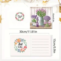 6-Piece/Set DIY Diamond Painting Kit Birthday Card Kit, Unique Flower Pattern Design, Rhinestone Diamond Painting Art Mosaic Pos 3