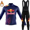 Men's Cycling Clothing 2024 Winter Thermal Fleece Jersey Bib Road Bike Uniform For Bicycle Red Bull Set Mtb Professional Shirt 6