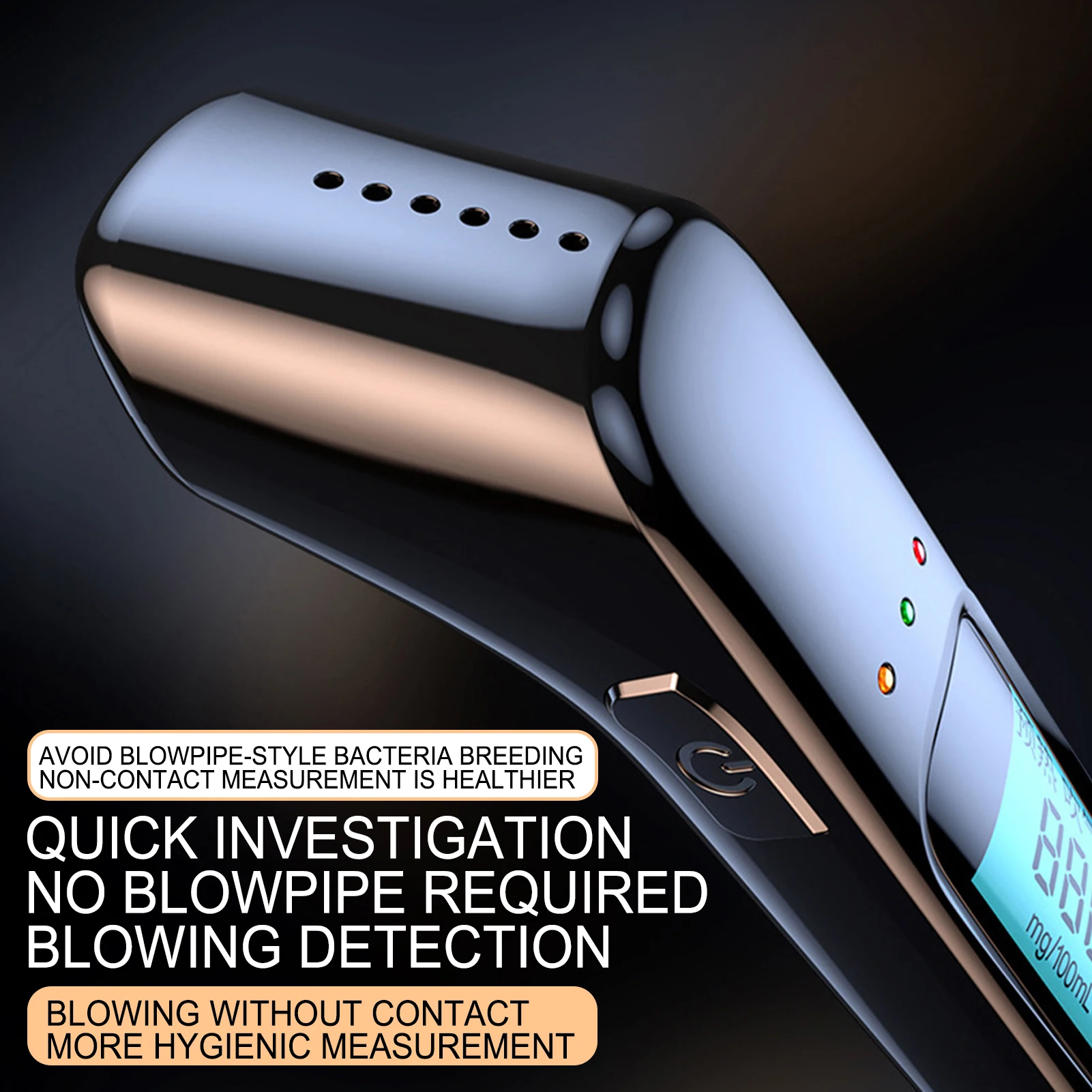 Alcohol Tester Breathalyzer Rechargeable LED Display Test Tool
