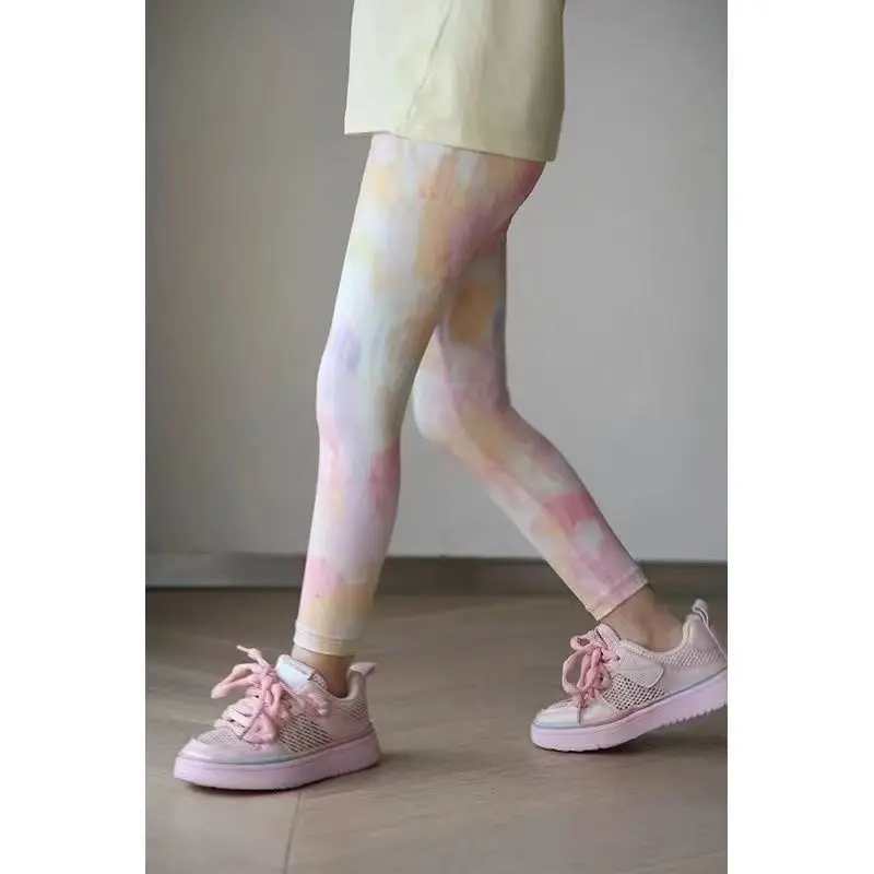 מכנסי יוגה רכים לילדות בגילאי 4-14, מודפסים, מתאימים לריקודים פעילים, ריצה ואימונים, צמיגי ספורט דקים