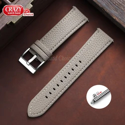 Elegant Quick Release Vintage Leather Watch Strap - Brown Replacement Bracelet Accessory - 22mm (Khaki)