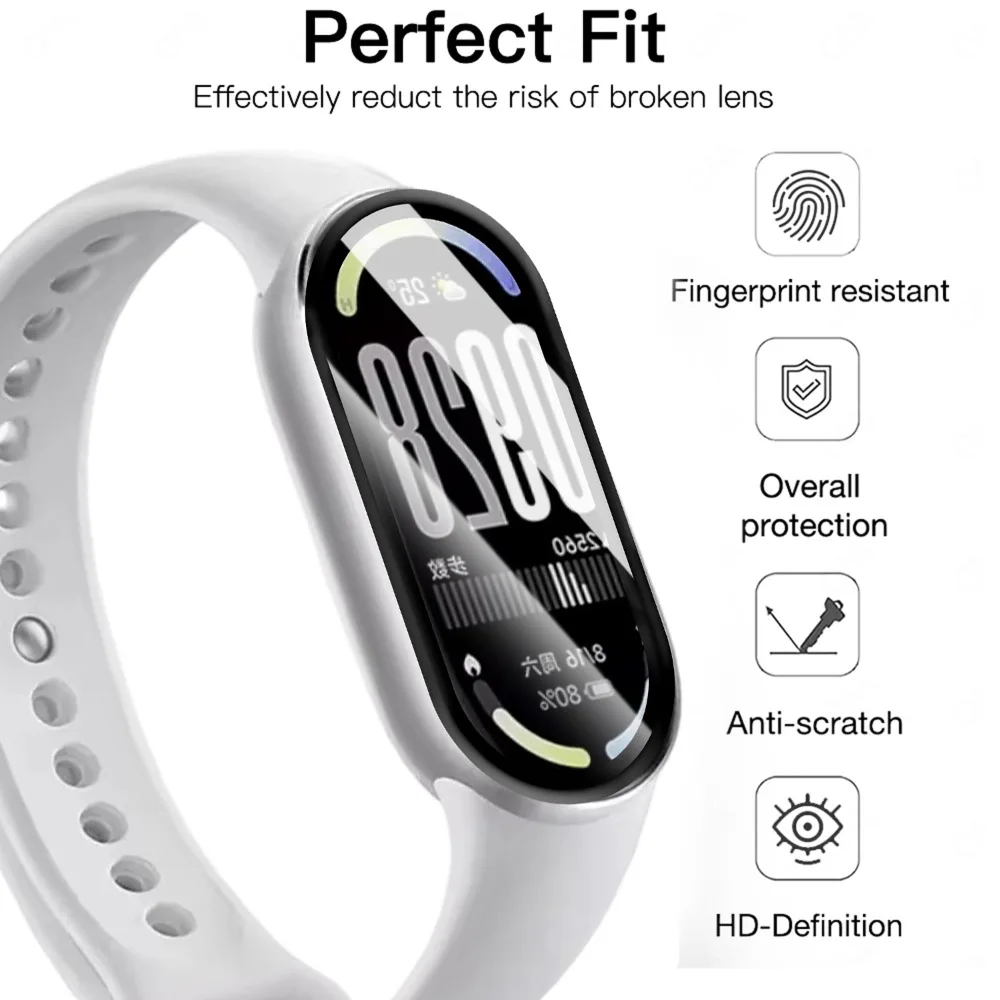 Screen Protector for Xiaomi Band 10 - Full Coverage Soft PMMA HD Film, Curved Design, Pack of 1-10 Pieces