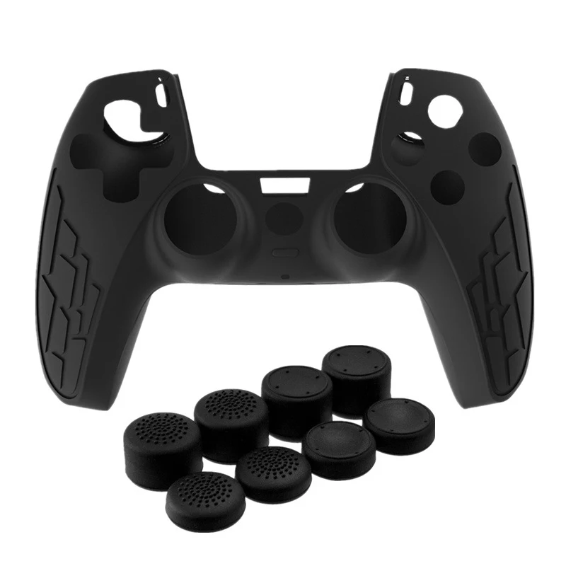 RISE-For PS5 Gamepad PS5 Silicone Protective Sleeve Non-Slip Silicone Sleeve PS5 Accessories Thickened Rocker Cap