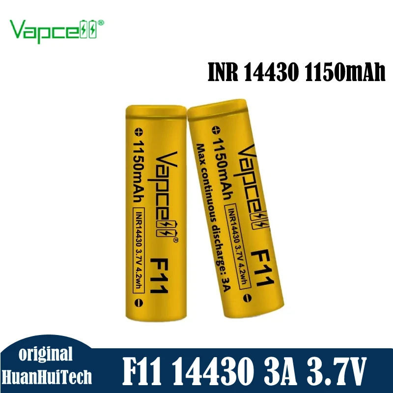 

Оригинальный литий-ионный аккумулятор Vapcell INR 14430 F11, 1150 мАч, 3 А, 3,7 в, высокая емкость 14430, аккумуляторные батареи для фонарика