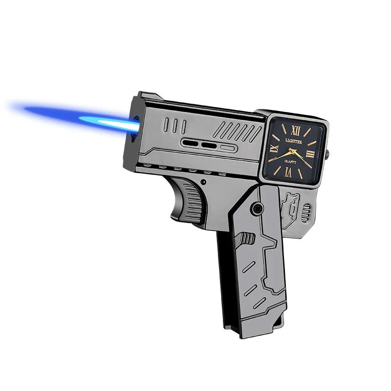 Lighter Folding Watch Spray Gun Lighter Butane Torch Windproof Jet Blue Fire Metal Smoking Accessories Unique Gift Cool butane gas lighter,cigarette lighter