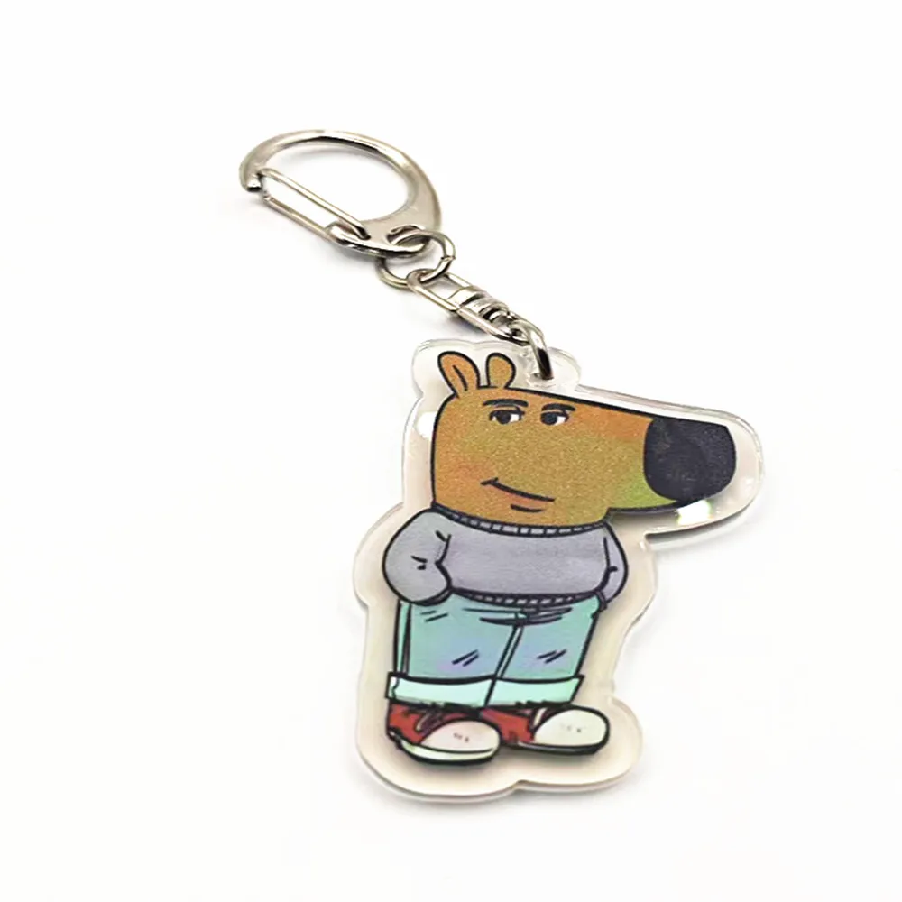 Anime Just a Chill Guy Meme Dog Cosplay Keychain Unisex Acrylic Keyring Key Chain Bag Pendant Accessories Prop Gift