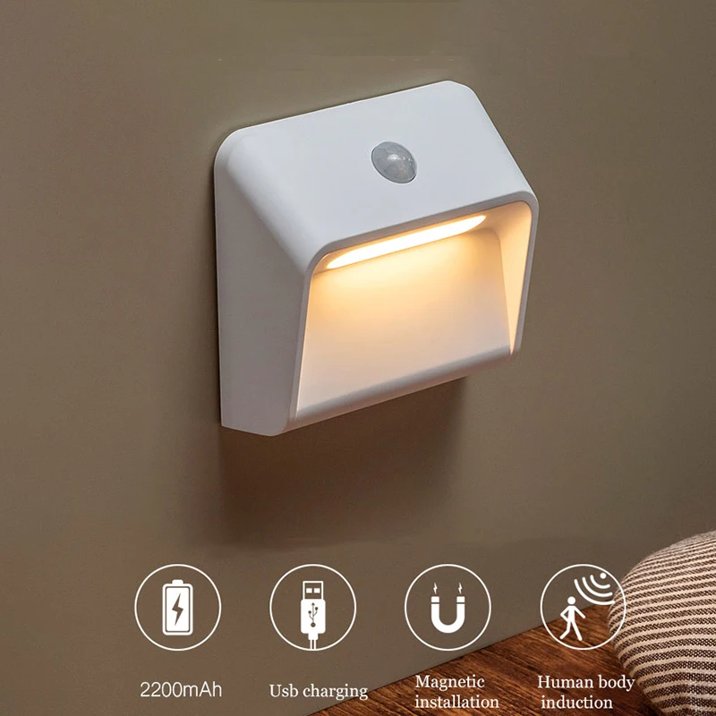 

Led Night Light Usb Charging Aisle Corridor Bathroom Toilet Sensor Emergency Lamp Wardrobe Cupboard Bookcase Induction Light