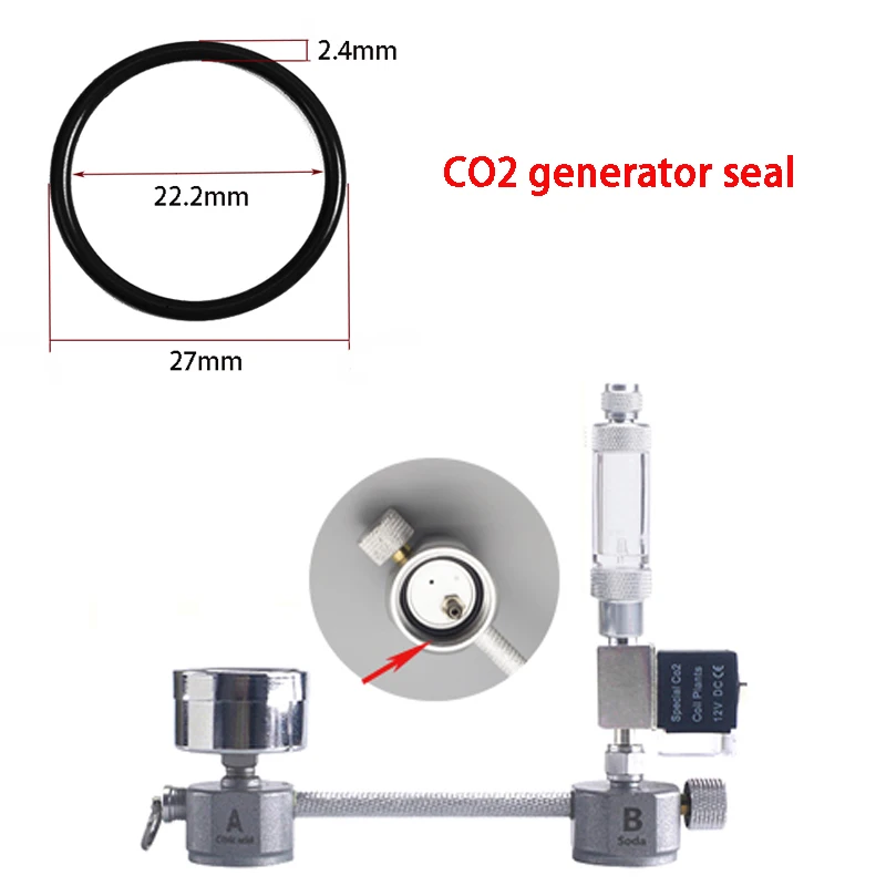 Co2 accessories ZRDR Aquarium rubber O-ring CO2 cylinder generator Bubble counter Solenoid valve Regulator fish tank CO2 accessories