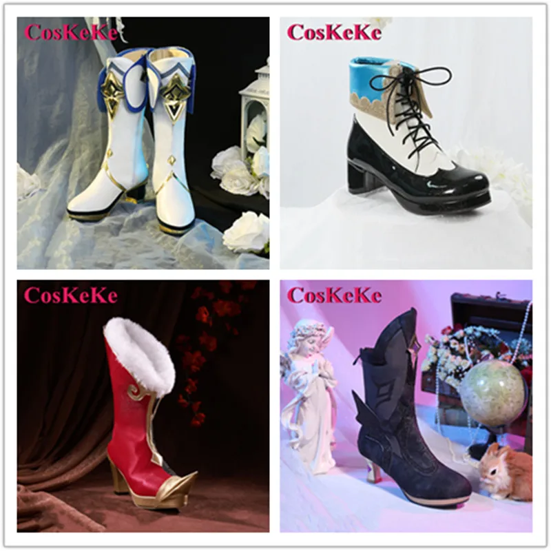 

CosKeKe Sucrose/Barbara/Yanfei/Fischl Shoes Cosplay Anime Game Genshin Impact Universal High Boots Shoes Role Play Accessories