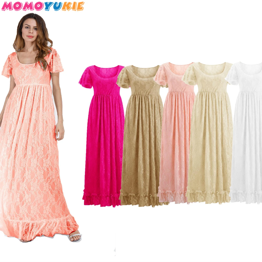 

Maternity Dress Maternity Photography Props White Lace Sexy Maxi Dress Elegant Pregnancy Photo Shoot Women Maternity Lace Dress