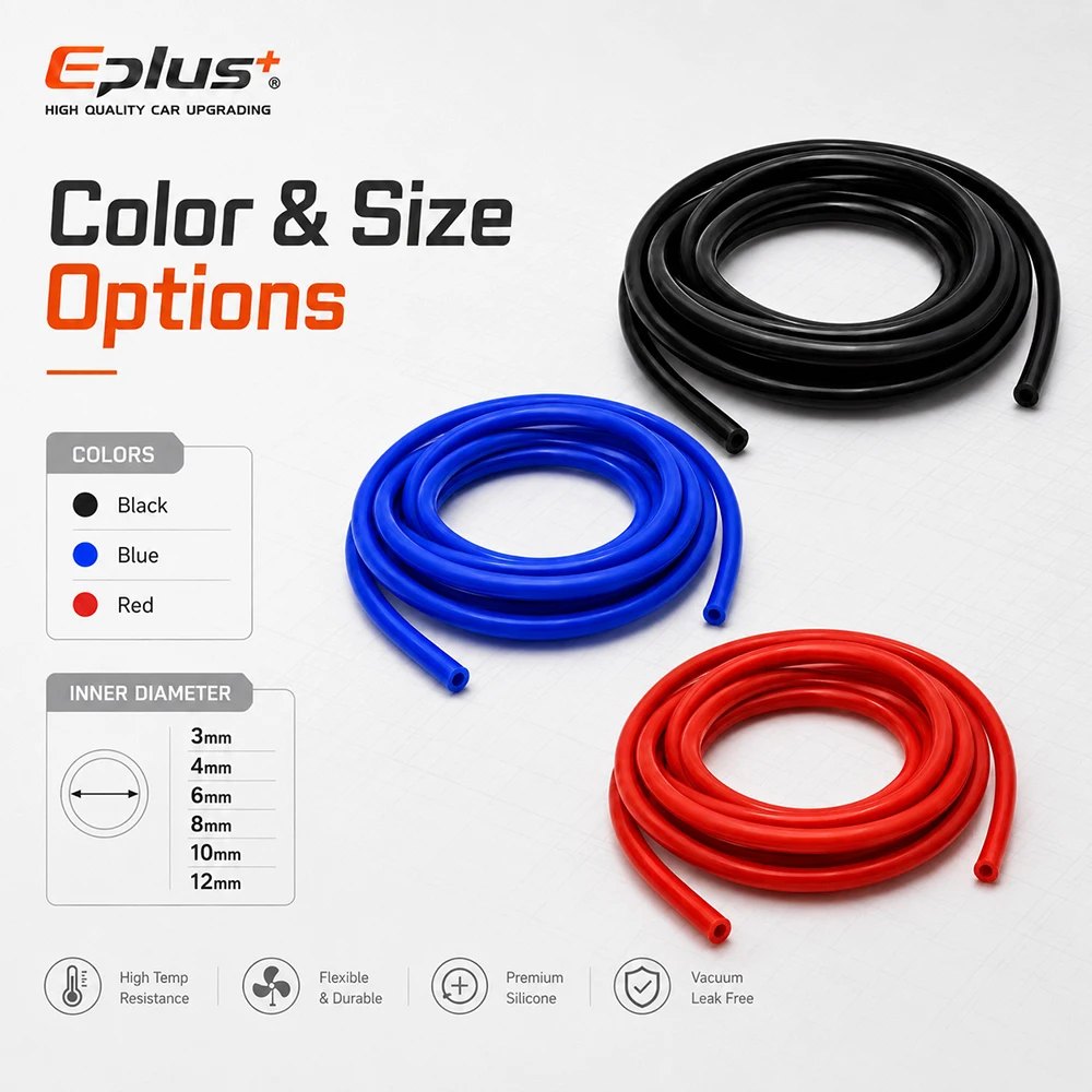 Enhanced Flame Retardant Silicone Hose - Universal Silica Gel Vacuum and Steam Pipe (Blue, Black, Red)