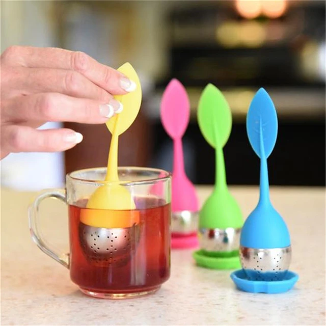 Tea Infuser, Loose Leaf Tea Steeper, Silicone With Stainless Steel Strainer  Ball - Pack of 2 (Blue &Yellow)