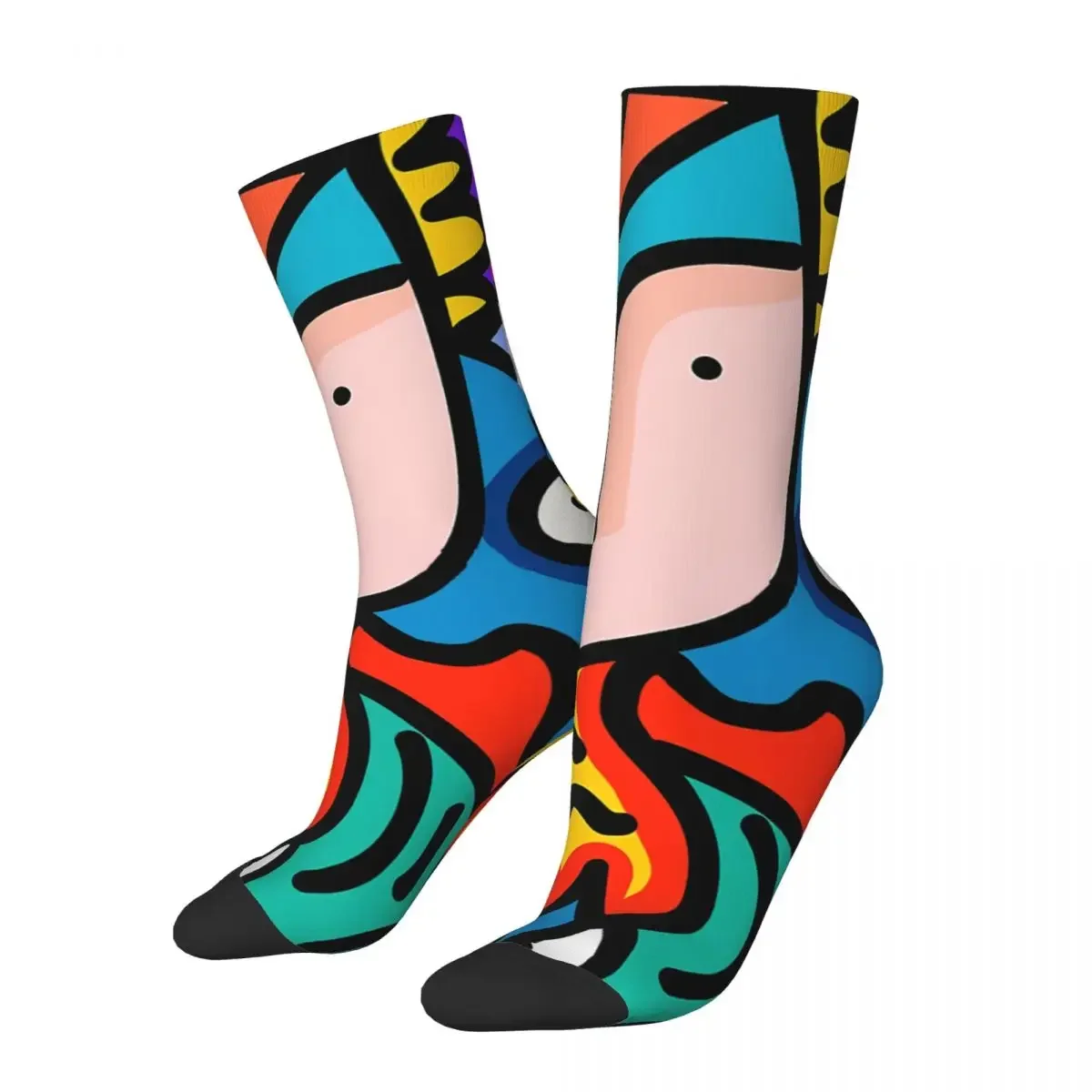 

Happy Men's Socks Joyful And Colorful Retro Harajuku Street Art Graffiti Hip Hop Casual Crew Crazy Sock Gift Pattern Printed