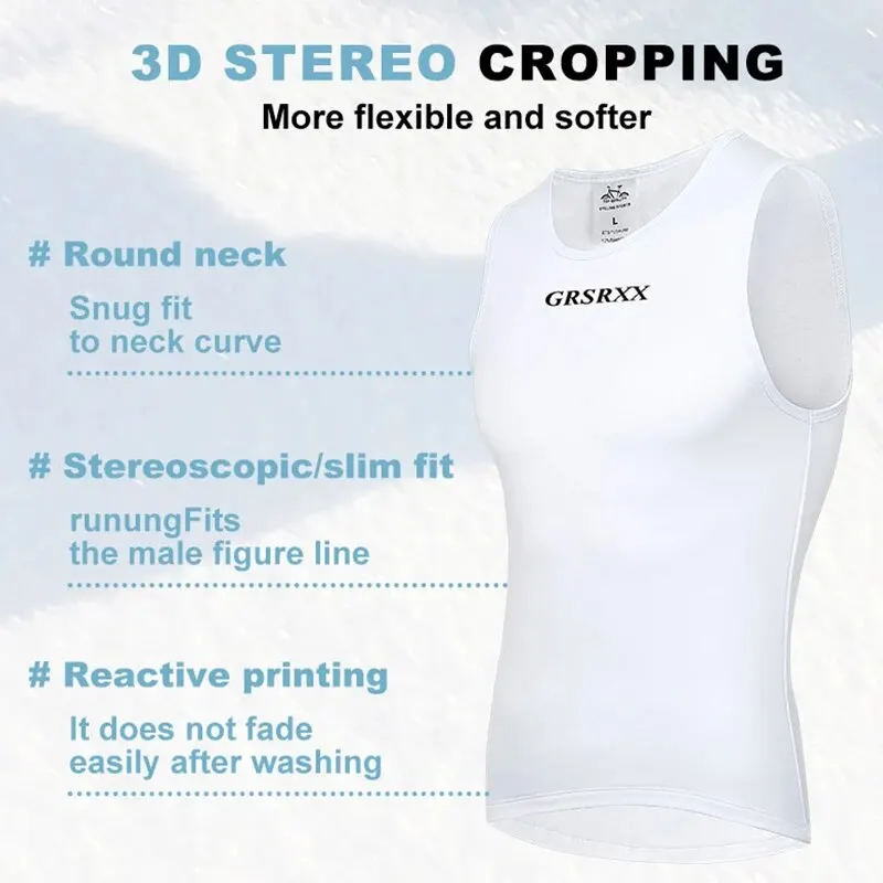 Cycling Underwear GRSRXX Winter Cycling Base Layer Sleeveless Fleece Sports Bike Jerseys Shirt Warm Bike Underwear Bicycle Vest For Men Women