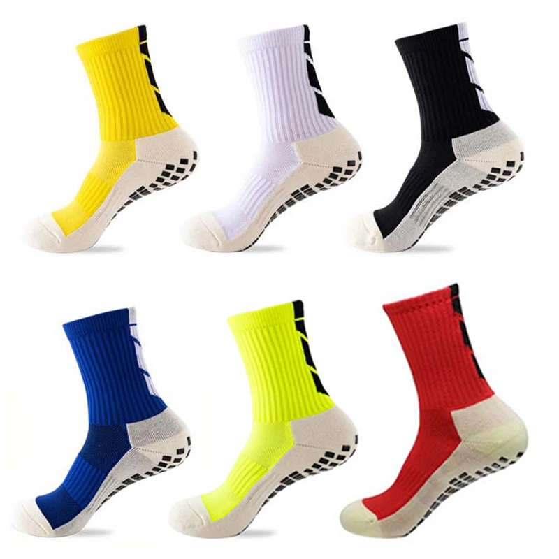 3 Pairs Football Socks for Men Non-Slip Breathable Cycling Hiking Soccer Socks Thick Towel Silicone Grip Sports Running Socks