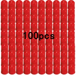 Universal Tire Valve Dust Caps - Durable Plastic Covers for Vehicles and Bicycles (100Pcs Red)