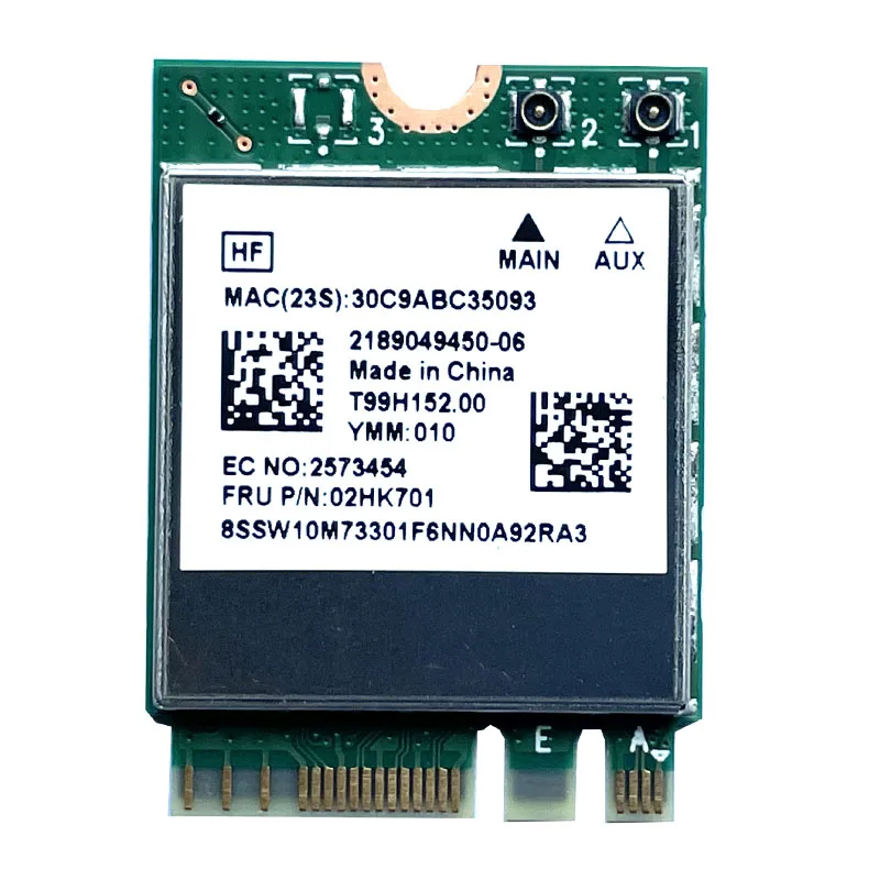 Cartão sem Fio Banda Dupla Rtl8822ce 802.11ac 867mbps Ngff M.2 Wifi Bluetooth 5.0 Placa de Rede para Lenovo Fru 02hk701 Novo - Imagem 2