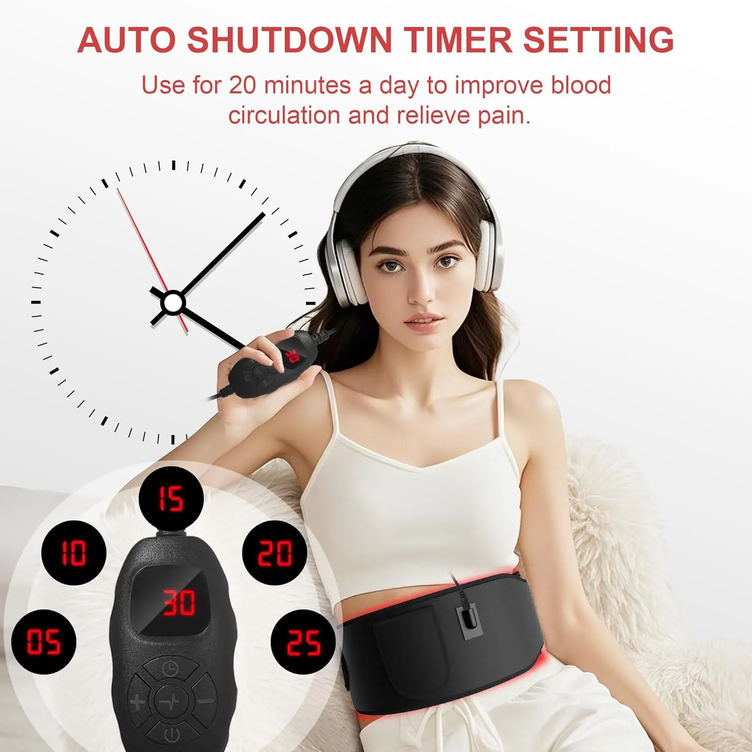 Infrared LED Light Therapy Belt 850nm 660nm Back Burn Fat Wrap Slimming Machine Waist Heat Pad Full Body Relieve Joint Back Pain light therapy belt