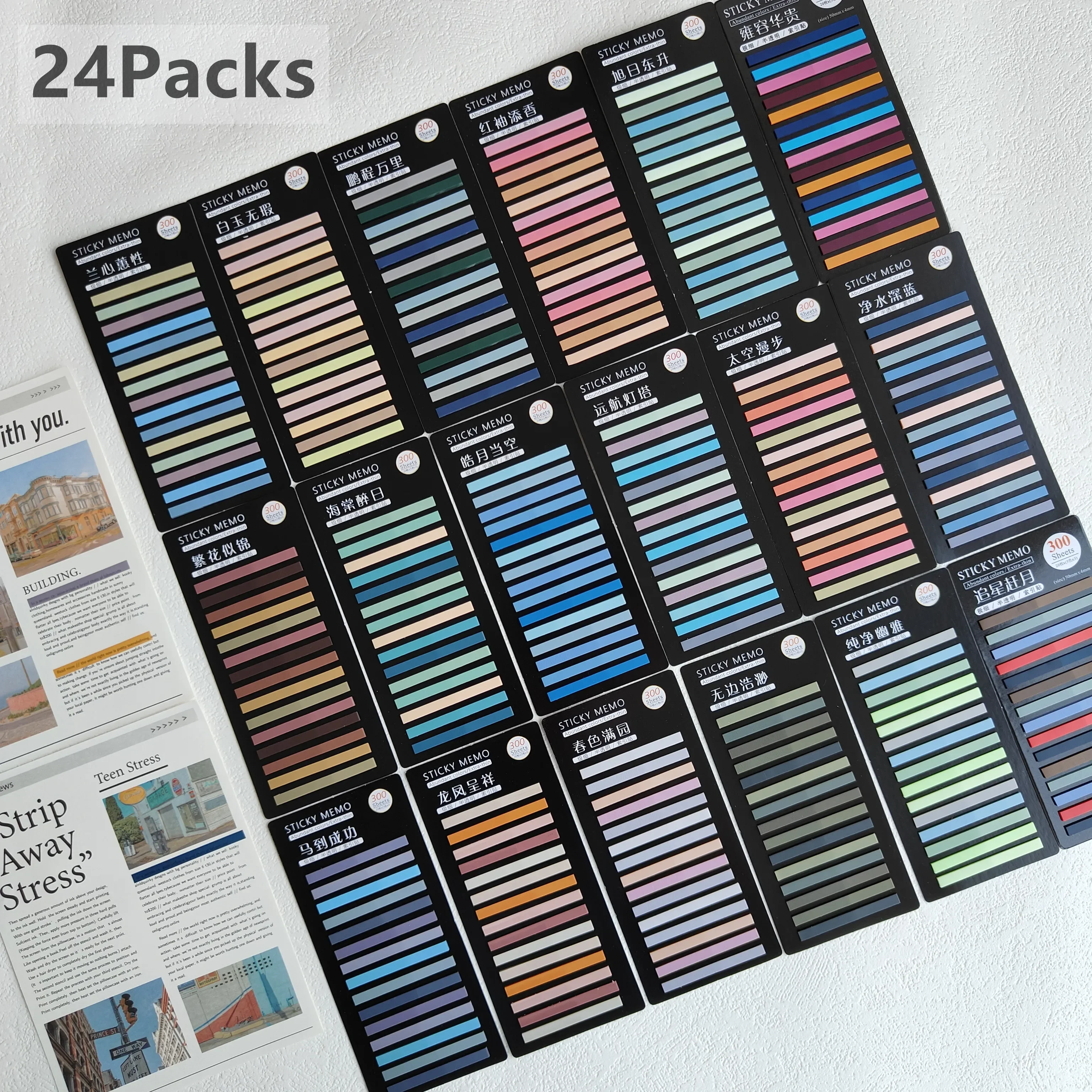 

18Packs 5400 Sheets Transparent Sticky Notes Self-Adhesive BookMarkers Annotation Reading Book Clear Tab Kawaii Cute Stationery