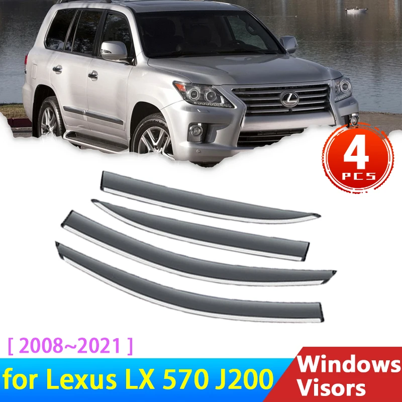 

Windscreens for Lexus LX 570 J200 2008~2021 Toyota Land Cruiser Accessories Deflectors Trim Car Window Visor Rain Eyebrow Guards