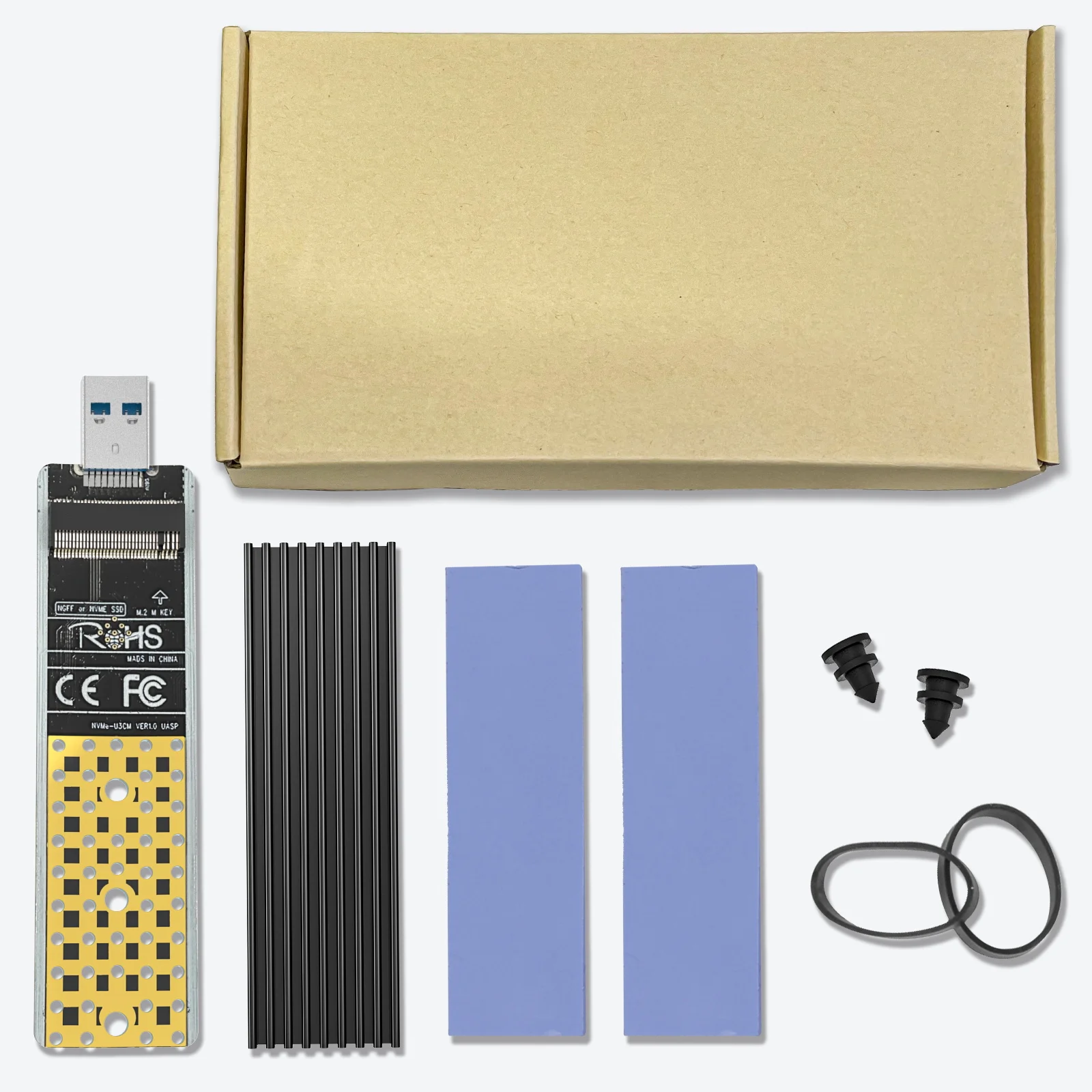 Case SSD Esterno M.2 NVMe USB 3.1 - Supporta 2230/2242/2260/2280, Alluminio, 10Gbps, Con Cavo USB A/C - Foto 11