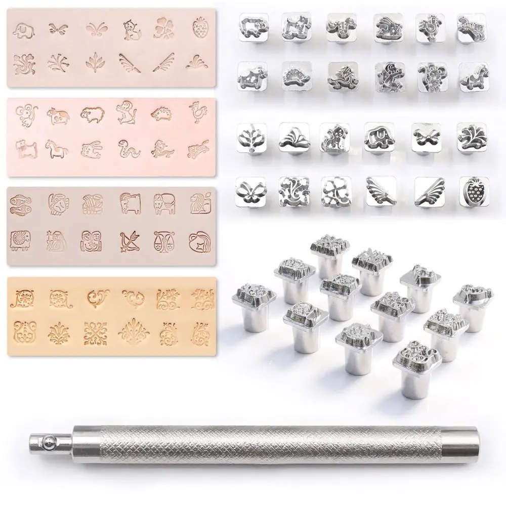 Leather Stamping Kit Stamp Punch Set Alphabet Letter Number Stampers Tools DIY Leather Craft Carving Saddle Making Tools