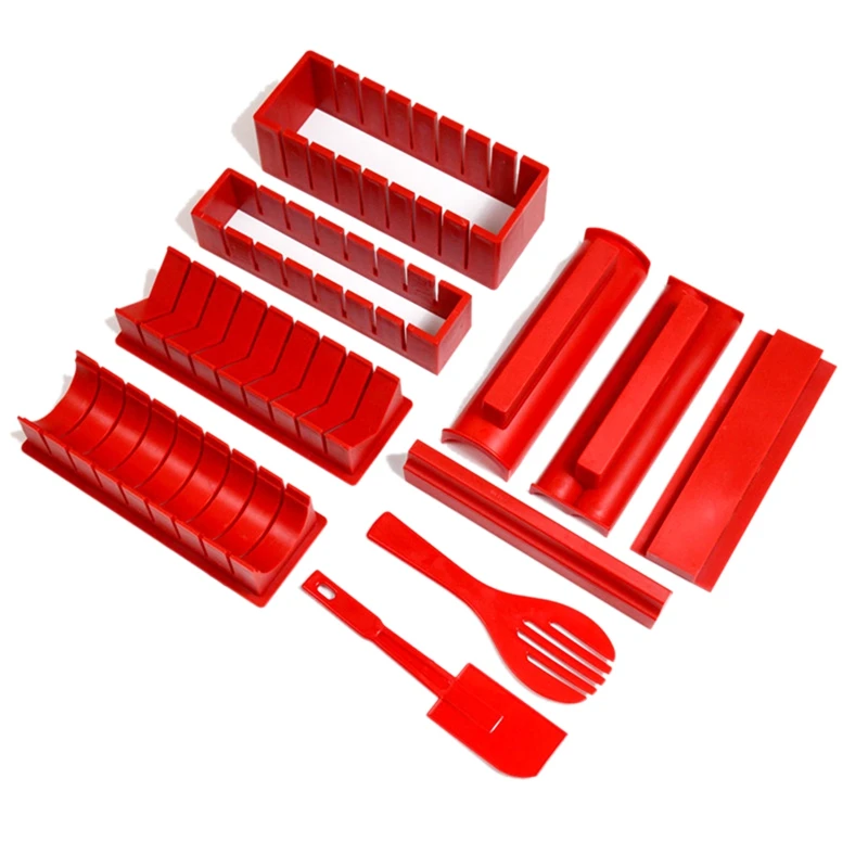

10 Pcs DIY Sushi Making Kit Roll Sushi Maker Rice Roll Mold Kitchen Sushi Tools Japanese Sushi Cooking Tools