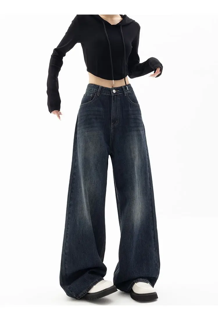 Wide Leg Baggy Denim Trousers 16