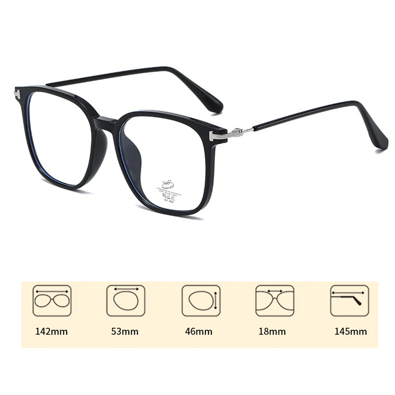 Ladies Blue Light Blocking Myopia Glasses New Trend Oversized Women Eyeglasses Unisex Square Frame Large Near Sight Eyewear 5