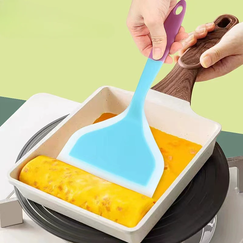 Silicone Spatula Non-stick Skillet Heat Resistant Kitchen Utensil for Cooking Perfect for Pancakes Steaks and Grills