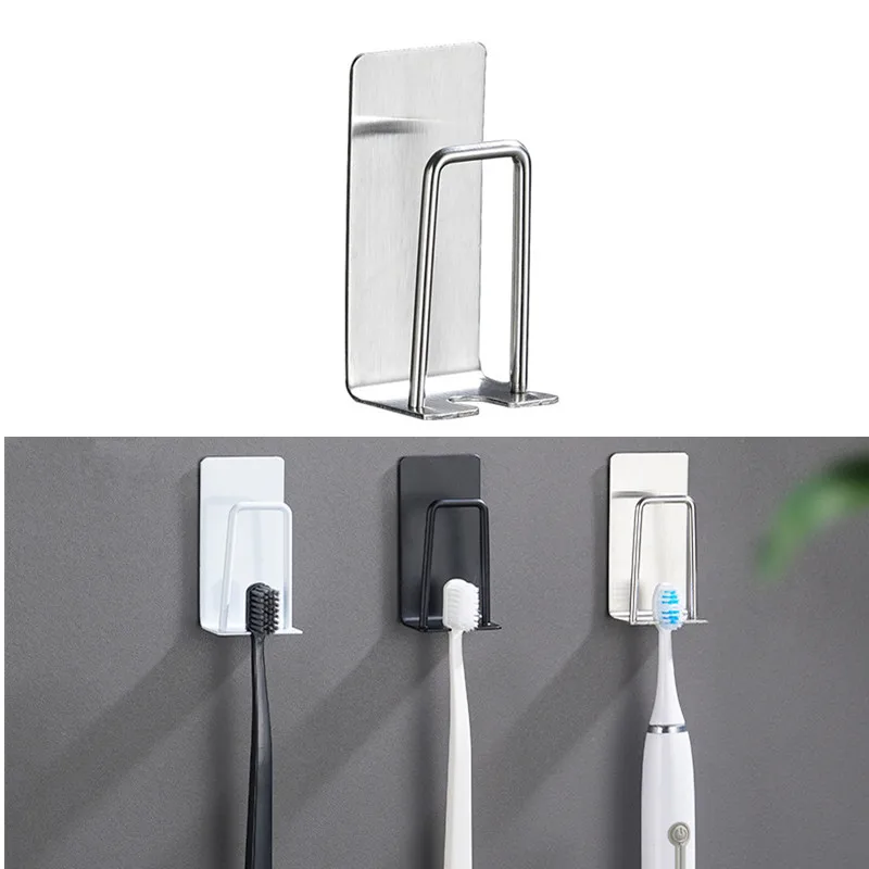 

1PCS Toothbrush Rack Toilet Punch-free Stainless Steel Mouthwash Brushing Cup Tooth Cylinder Set Mug Wall-mounted Storage Rack