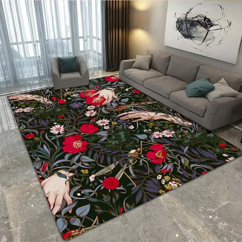 

Rose flower bedroom living room carpet floor mat home decoration non-slip floor mat carpet living room living room decoration