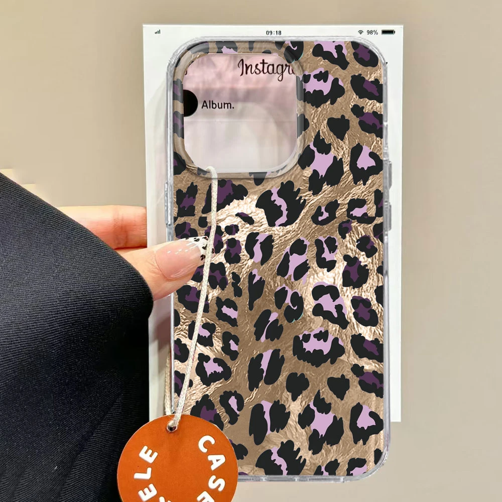 Korean Pink Leopard Fashion Phone Case Cover